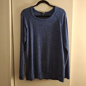 Buffalo David Bitton Women's Heathered Blue And White Sweatshirt